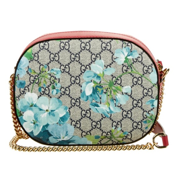 100% Authentic Gucci Blooms GG Supreme Mini Chain Crossbody Bag - Picture 4 of 15